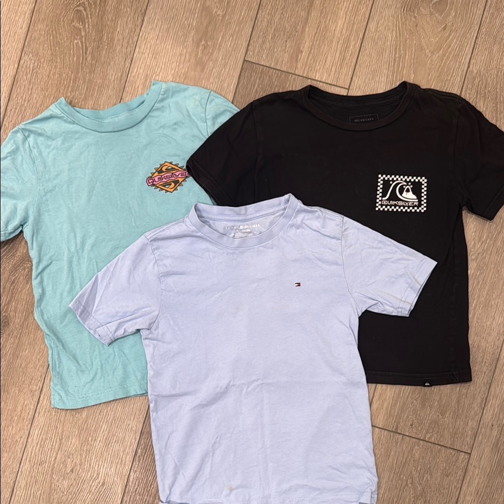 Set of 3-boys tee-shirts.  Quicksilver and Tommy Hilfiger